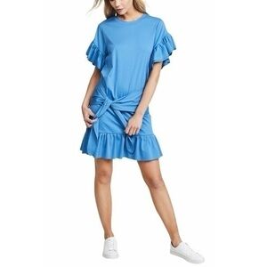 Scotch‎ & Soda Mirage Blue Wrap Ruffle Tie Dress